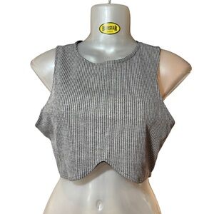 silence + noise Grey Black Crop Top